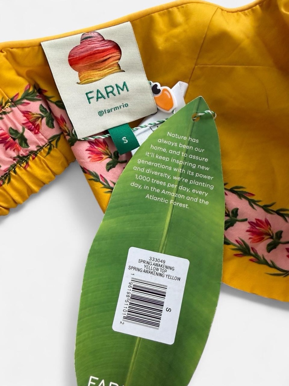 NWT FARM RIO Yellow Spring Awakening Organic Cotton Top - Picture 5 of 7